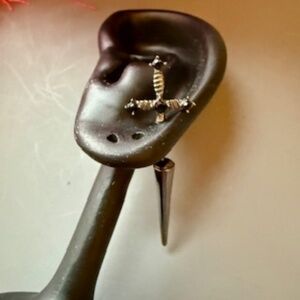 Sword illusion earrings